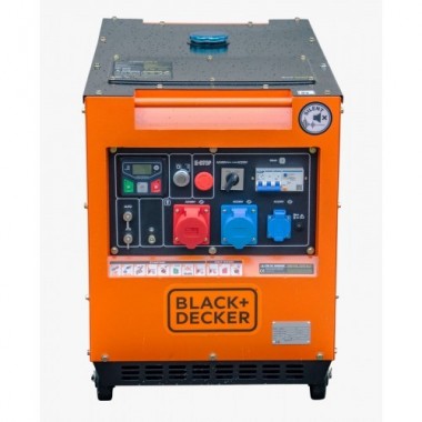 Front panel with control panel of BLACK+DECKER BXGND7900E 7.9KvA three phase diesel generator set